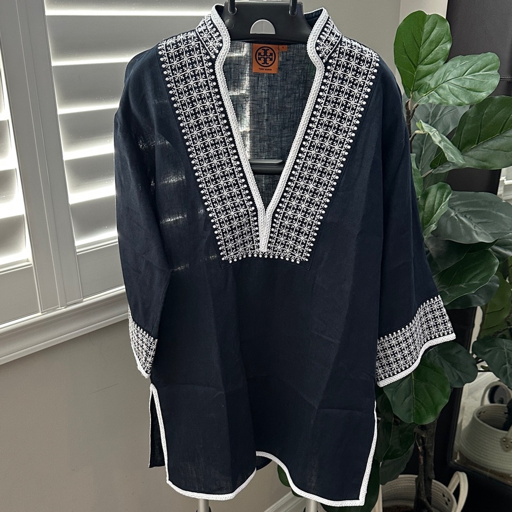 Tory Burch Linen with Embroidery Tunic
